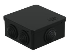 Коробка JBS101 100х100х55, 6 вых., IP55, черная (44037BL-1)