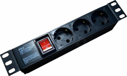 Блок розеток 19" Hyperline SHE19-6SH-S-IEC