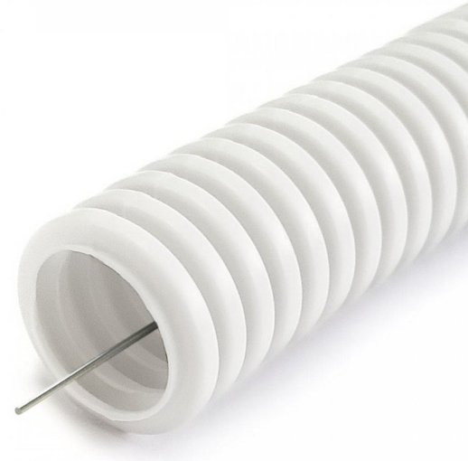 Труба гофрированная ПЛЛ тяжелая безгалогенная (HF) негорючая (НГ) белая с/з D=32 (PR02.0242)