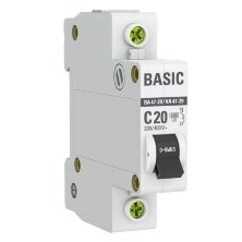 Автоматический выключатель 1P 20А (C) 4,5кА ВА 47-29 Basic (mcb4729-1-20C)
