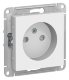 Розетка AtlasDesign без заземления со шторками, белый (ATN000149)
