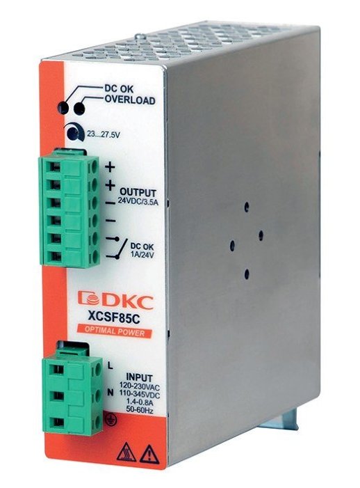 Источник питания "OPTIMAL POWER" однофазный, с ORing диодом ДКС Источник питания однофазный, 85Вт, 3.5А, 24В (XCSF85CP)