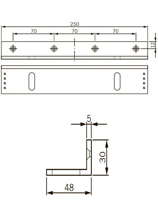 Крепление L-образное dormakaba L-кронштейн для EMC 600 ALH и EMC 600-2 ALH