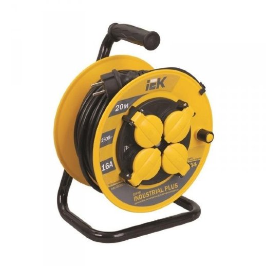 Удлинитель на катушке "Industrial plus" IEK УК20 4 места, 20м (WKP15-16-04-20-44)