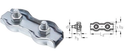 Зажим для троса Прочие зарубежные Зажим 3 мм Duplex для троса