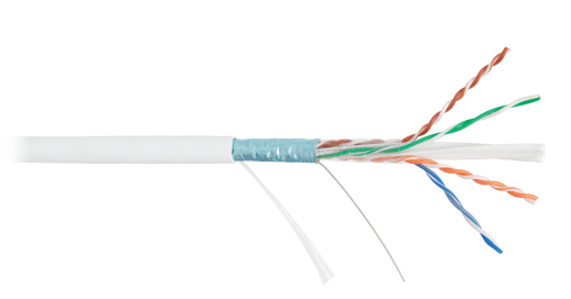 Кабель «витая пара» (LAN) для структурированных систем связи NIKOLAN F/UTP 4pair, Cat6, Solid, In, LSZH (4240C-WT)