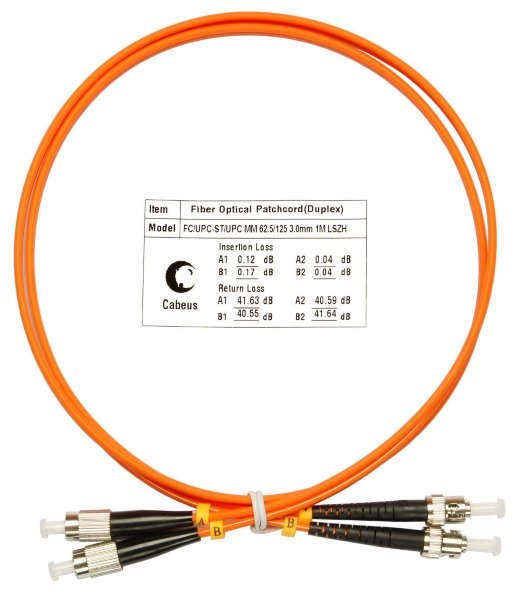Патч-корд оптический CABEUS FOP-62-FC-ST-7m (8407c)