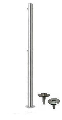 Двухсторонняя стойка ограждения c 4 отверстиями (угол 180 град.) ASP ASP-D50,8-02.RM