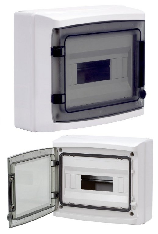 Щиток настенный с дверцей 12 модулей IP65 серый (RB12W6TGD)