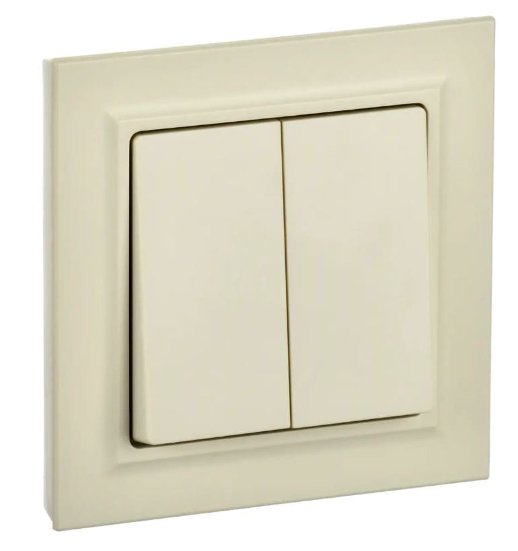 Выключатель 2-клавишный ВС10-2-0-БрКр бежевый BRITE (BR-V20-0-10-K10)