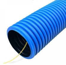 Труба гибкая двуст.ПНД D=125, с протяж, синяя (PR15.0058)