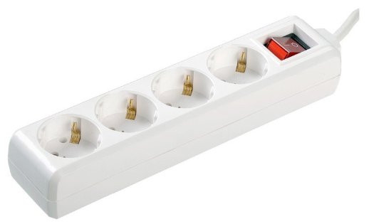 Удлинитель с выключателем IEK У04К 4 места, 3м (WYP10-16-04-03-ZK-N)