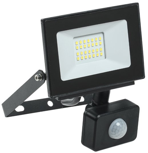 Прожектор светодиодный с датчиком движения IEK СДО 06-20Д черный IP54 6500K (LPDO602-20-65-K02)