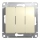 Выключатель 3-кл Glossa, бежевый (GSL000231)