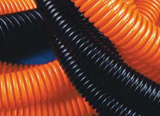 Труба гофрированная, с протяжкой ДКС Труба ПНД тяжелая оранжевая D=25 (71525)