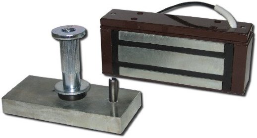 Замок электромагнитный Олевс М1-150 с планкой (коричневый)