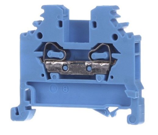 Клемма проходная на DIN-рейку с боковым подключением WAGO WAGO 280-104 клемма 2-х проводная синия