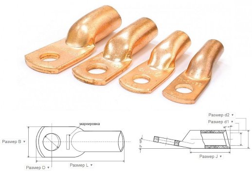 Наконечник медный ЗЭТА Т 6-6-4 (100 шт) (zeta10733)