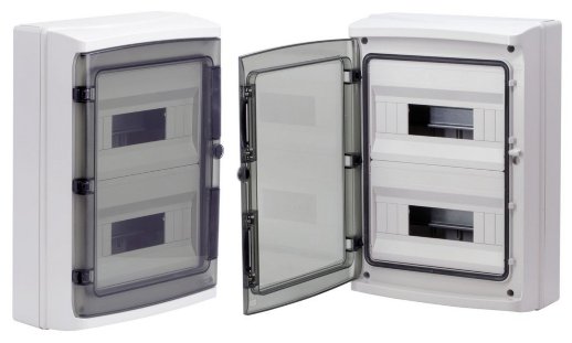 Щиток настенный с дверцей 24 модуля IP65 серый (RB24W6TGD)