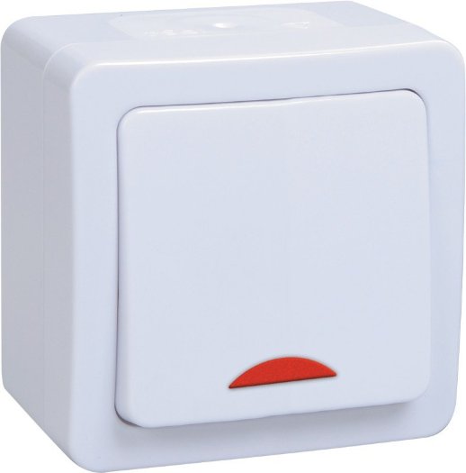 Выключатель открытой установки серии ГЕРМЕС PLUS IEK ВС20-1-1-ГПБ 1 клавиша с инд. (EVMP11-K01-10-54-EC)