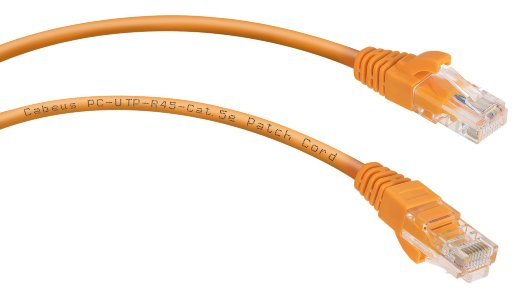 Патч-корд медный CABEUS PC-UTP-RJ45-Cat.5e-1m-OR-LSZH (9521c)