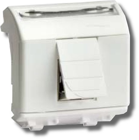 Розетка компьютерная с двумя разъёмами ДКС Розетка RJ-45 Brava 2 модуля белая (76655B)