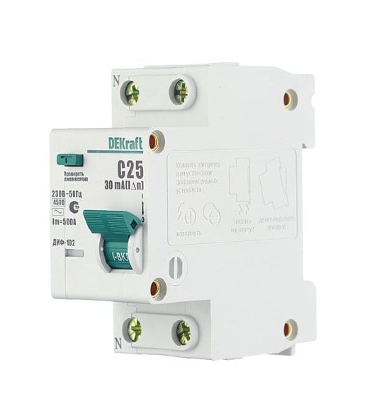 ДИФ-102 1Р+N 25А 30мА AC 4,5кА (16005DEK)