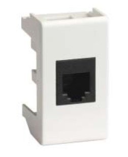 Розетка компьютерная с одним разъёмом ДКС Розетка RJ-45 Viva 1 модуль белая (45038)