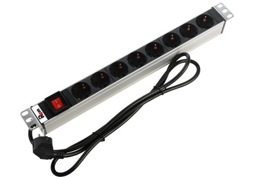 Блок силовых розеток 19" со шнуром REM R-16-8S-V-440-1.8