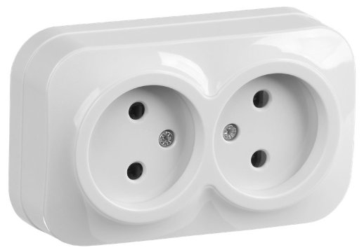 Розетка 2-я без з/к/ш о/у 10А РС22-2-ХБ белый IEK GLORY (ERH20-K01-10)