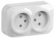 Розетка 2-я без з/к с з/ш о/у 10А РСш22-2-ХБ белый IEK GLORY (ERH23-K01-10)