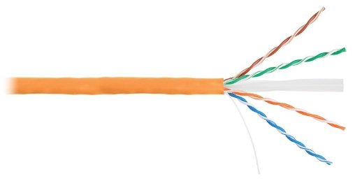 Кабель «витая пара» (LAN) для структурированных систем связи NIKOLAN U/UTP 4pair, Cat6, Solid, In, LSZH (4140C-OR)
