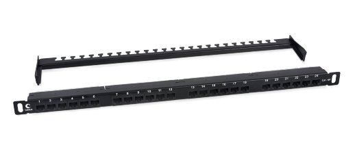 Патч-панель 19" CABEUS PLHD-24-Cat.6a-Dual-180-0,5U (9665c)