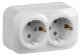 Розетка 2-я с з/к/ш о/у 16А РСш22-3-ХБ белый IEK GLORY (ERH24-K01-16)