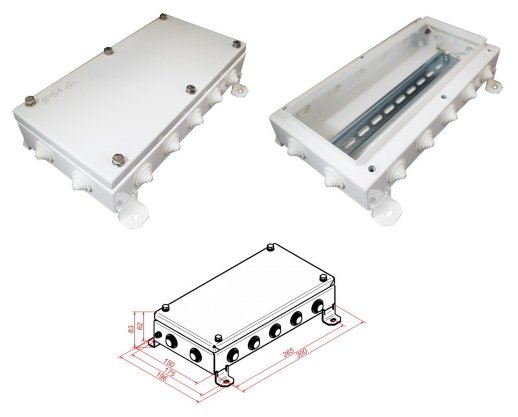 Коробка монтажная электротехническая Гефест КМ IP54-1530, 14 вводов