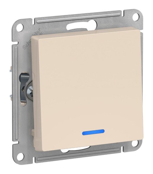 Выключатель 1-кл. AtlasDesign с подсветкой, бежевый (ATN000213)