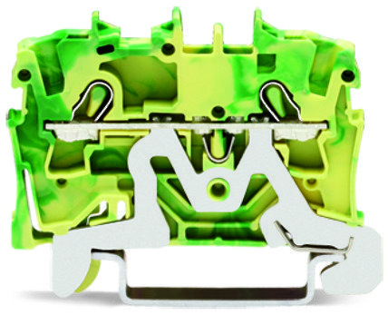 Клемма с заземлением на DIN рейку WAGO WAGO 2002-1207, клемма 2-х проводная с заземлением