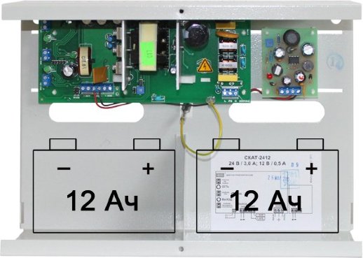 Источник вторичного электропитания резервированный Бастион СКАТ-2412 (СКАТ ИБП-24/3(12/0,5)-2x12) (110)