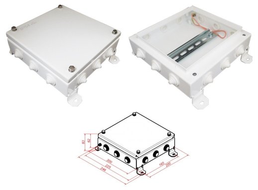 Коробка монтажная электротехническая Гефест КМ IP54-2020, 12 вводов