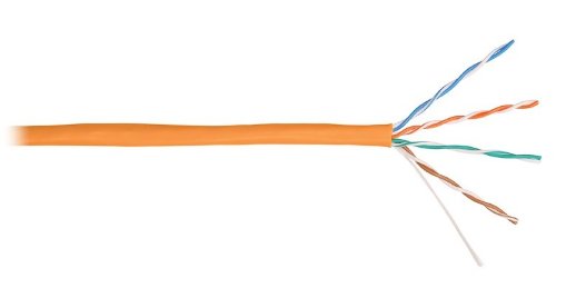 Кабель «витая пара» (LAN) для структурированных систем связи NIKOLAN U/UTP 4pair, Cat5e, Solid, In, LSZH (4100C-OR)