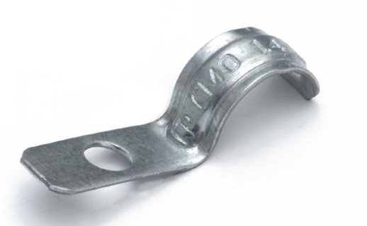Скоба металлическая однолапковая усиленная противопожарная СМОУ d14-15 мм отв. d 6,5 мм (100 шт) (PR13.02423)