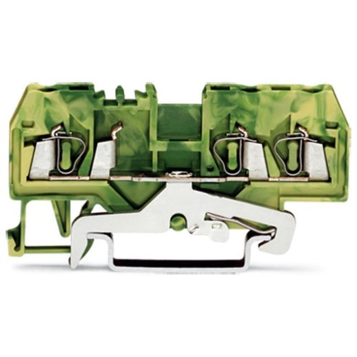 Клемма проводная проходная на DIN-рейку WAGO WAGO 280-687 клемма 3-проводная с заземлением, желто-зеленая