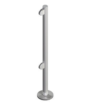 Стойка ограждения, 2 зажима для стекла ОМА OMA-04.466.A0 (КЛАССИКА)