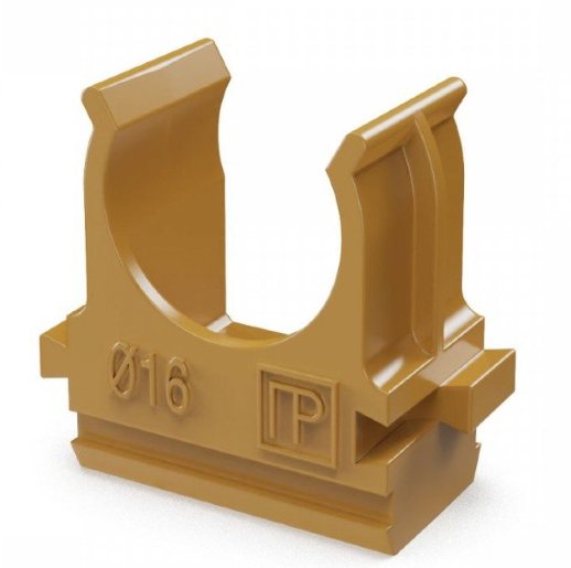 Крепёж-клипса для труб АБС-пластик бук D=16 (100шт) (PR13.0045)