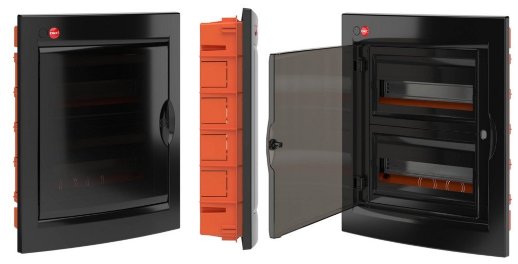 Щиток встраиваемый с дверцей 24 модуля IP41 черный (RB24B4TBDL)