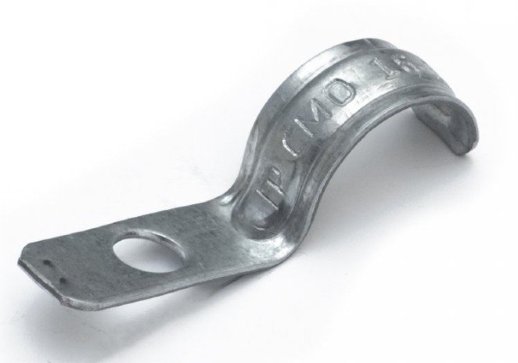 Скоба металлическая однолапковая усиленная противопожарная СМОУ d16-17 мм отв. d 6,5 мм (100 шт) (PR13.02424)