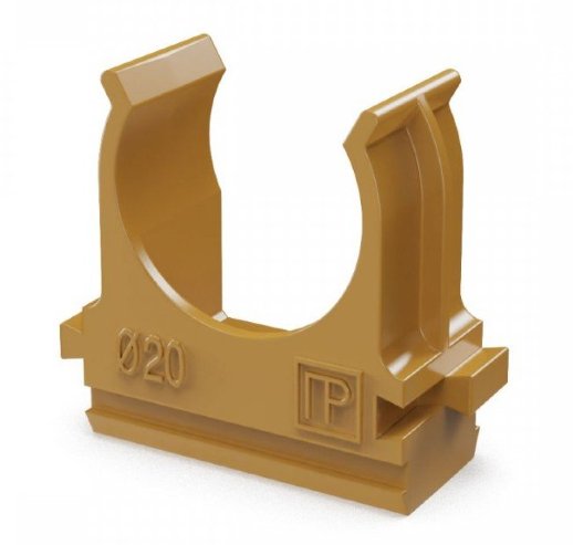 Крепёж-клипса для труб АБС-пластик бук D=20 (100шт) (PR13.0046)
