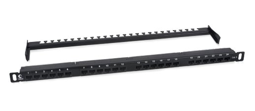 Патч-панель 19" CABEUS PLHD-24-Cat.6-Dual-180-0,5U (9664c)