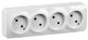 Розетка 4-я без з/к/ш о/у 10А РС24-2-ХБ белый IEK GLORY (ERH40-K01-10)