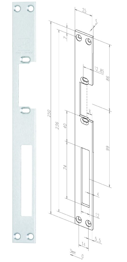 Планка, угловая, длинная левая Eff-Eff Eff-Eff 05135-04 лицевая панель левая